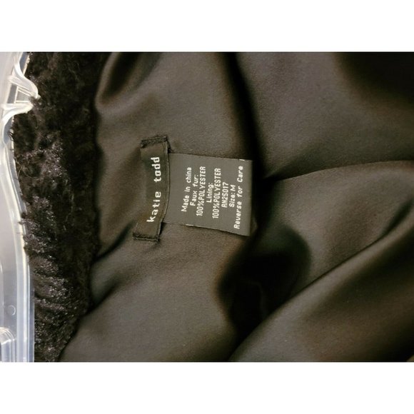 Katie Todd Black Faux Fur Shaggy Vest Size Medium - Picture 4 of 7